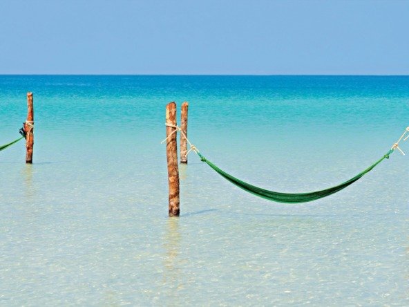 Land for sale on Holbox Island - ocean view and hammocks over the water