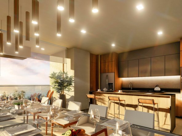 Interior view of Alba's kitchen-dining room