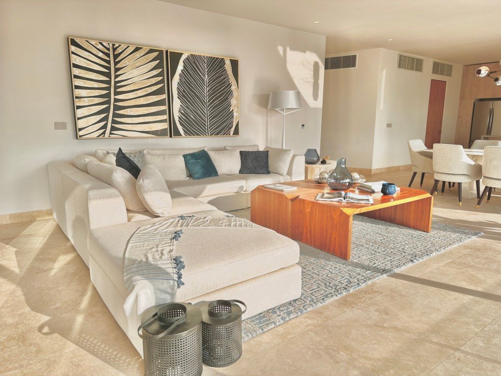 Living room with light tones