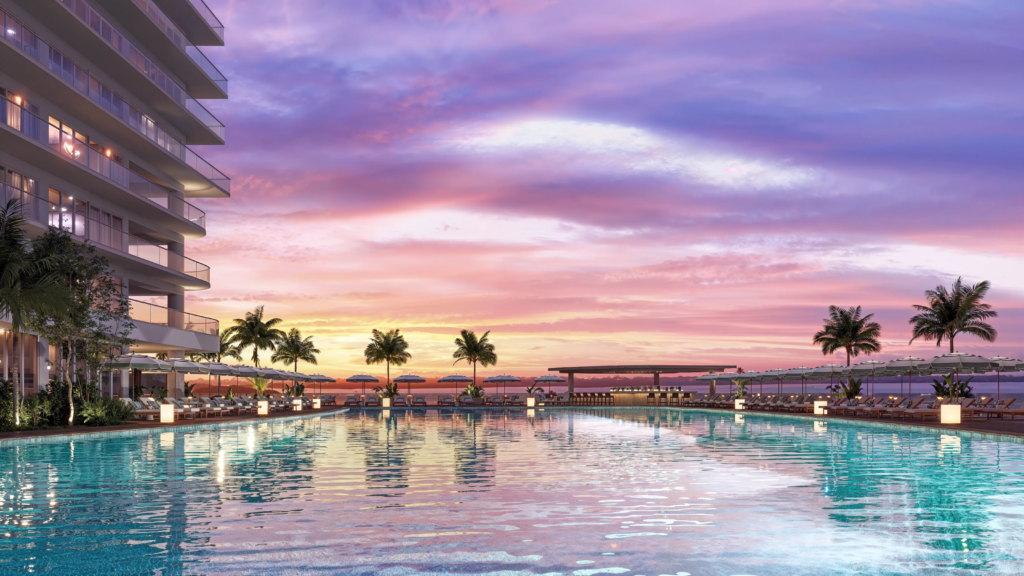 Sunset view from the pool