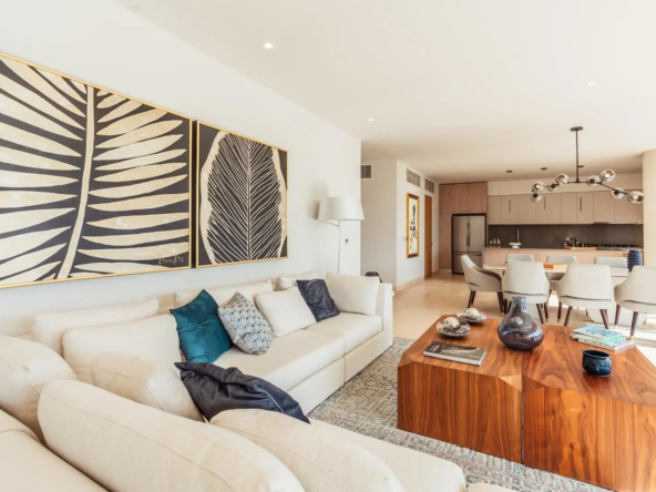 PUERTO CANCUN APARTMENT FOR SALE LIVING ROOM DINING ROOM