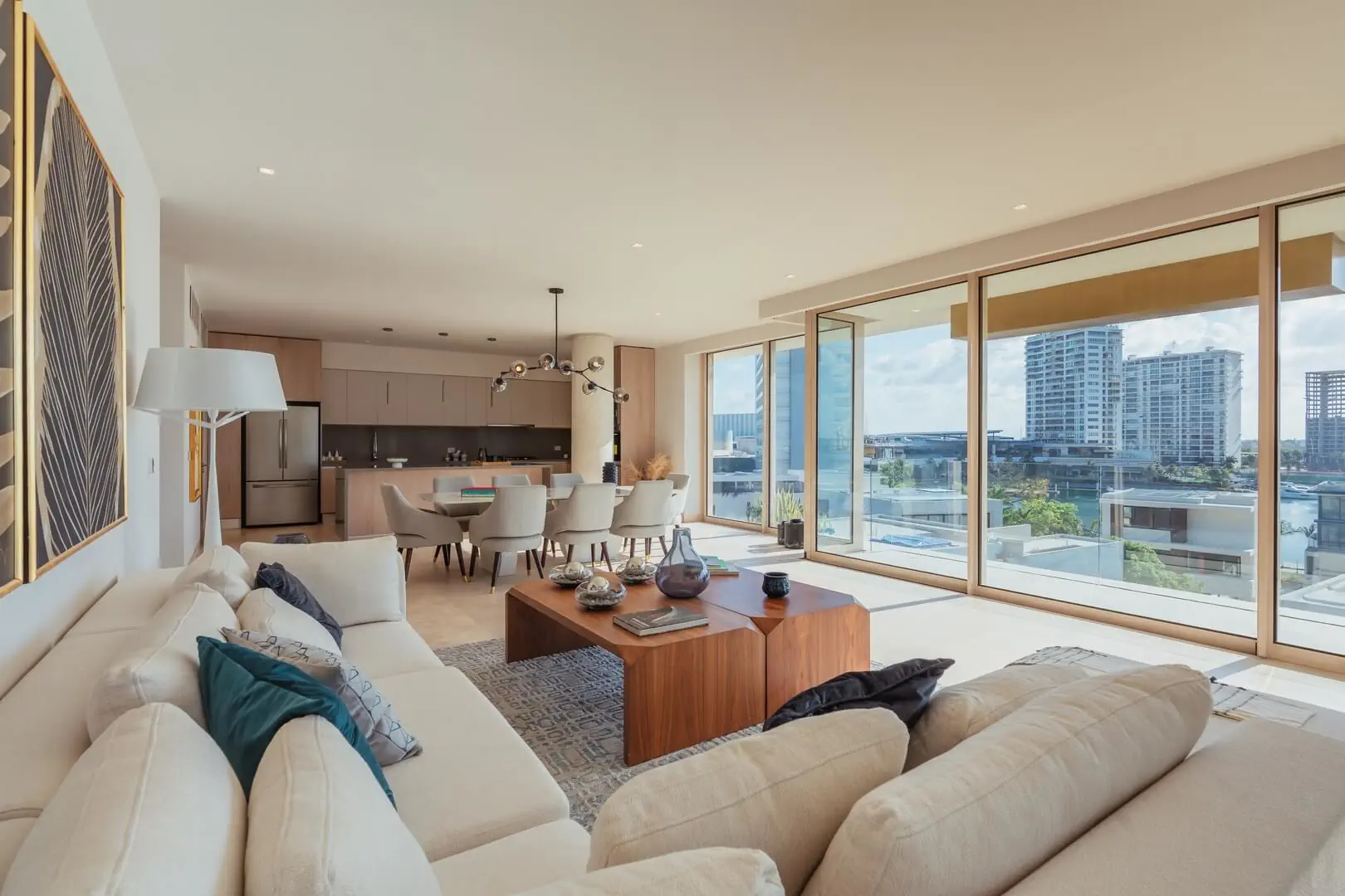 PUERTO CANCUN APARTMENT FOR SALE LIVING ROOM VIEW