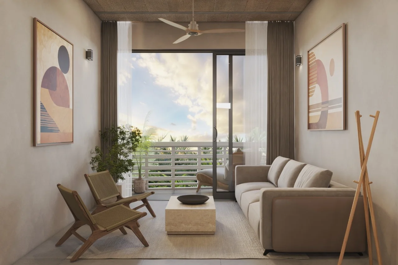 Condos for sale in Erenia Cancun living area